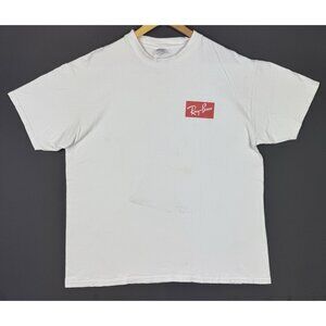 Vintage 90's Ray-Ban Eyewear Sunglass Promo White Hanes Shirt XL Rare Cool Logo